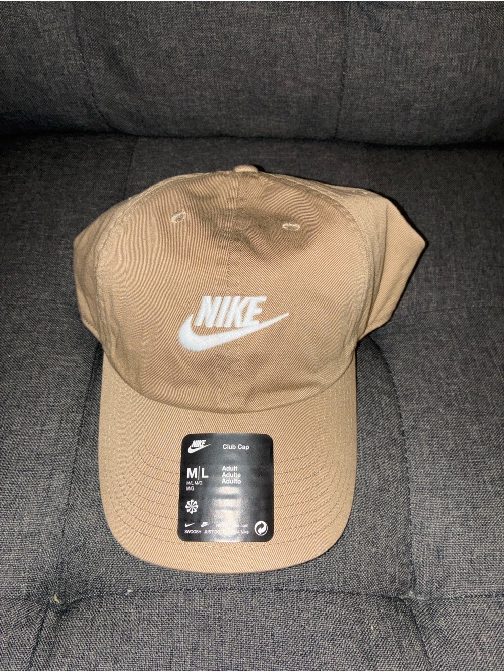 Nike Men’s Tan Club Cap with White Swoosh